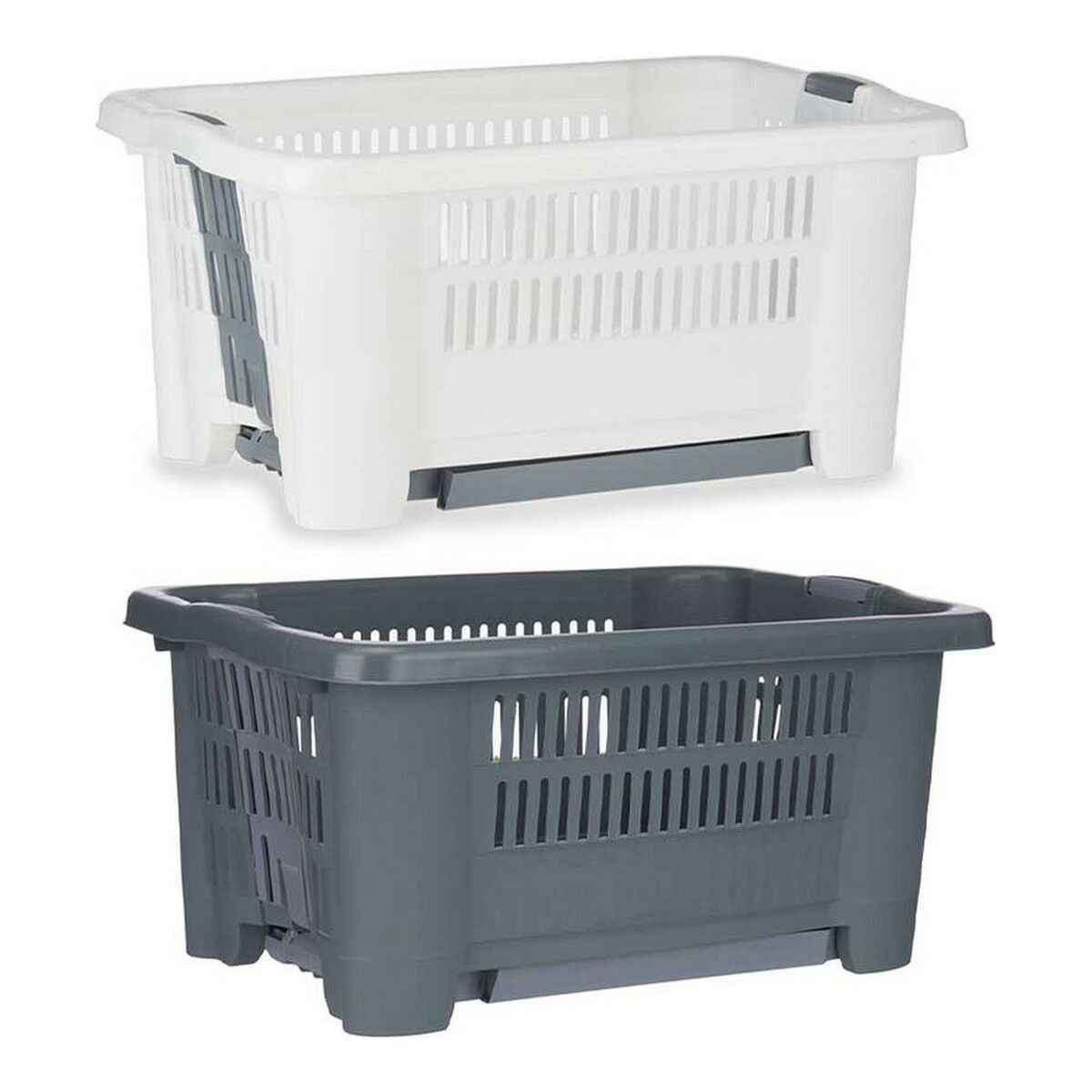 1100501 Panier à Linge Plastique Blanc 63 X 41,4 X 23,20 Cm 326