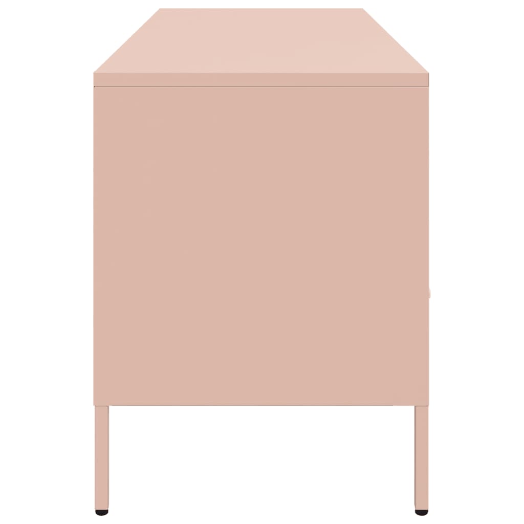 Meuble TV rose 100,5x39x50,5 cm acier - 7