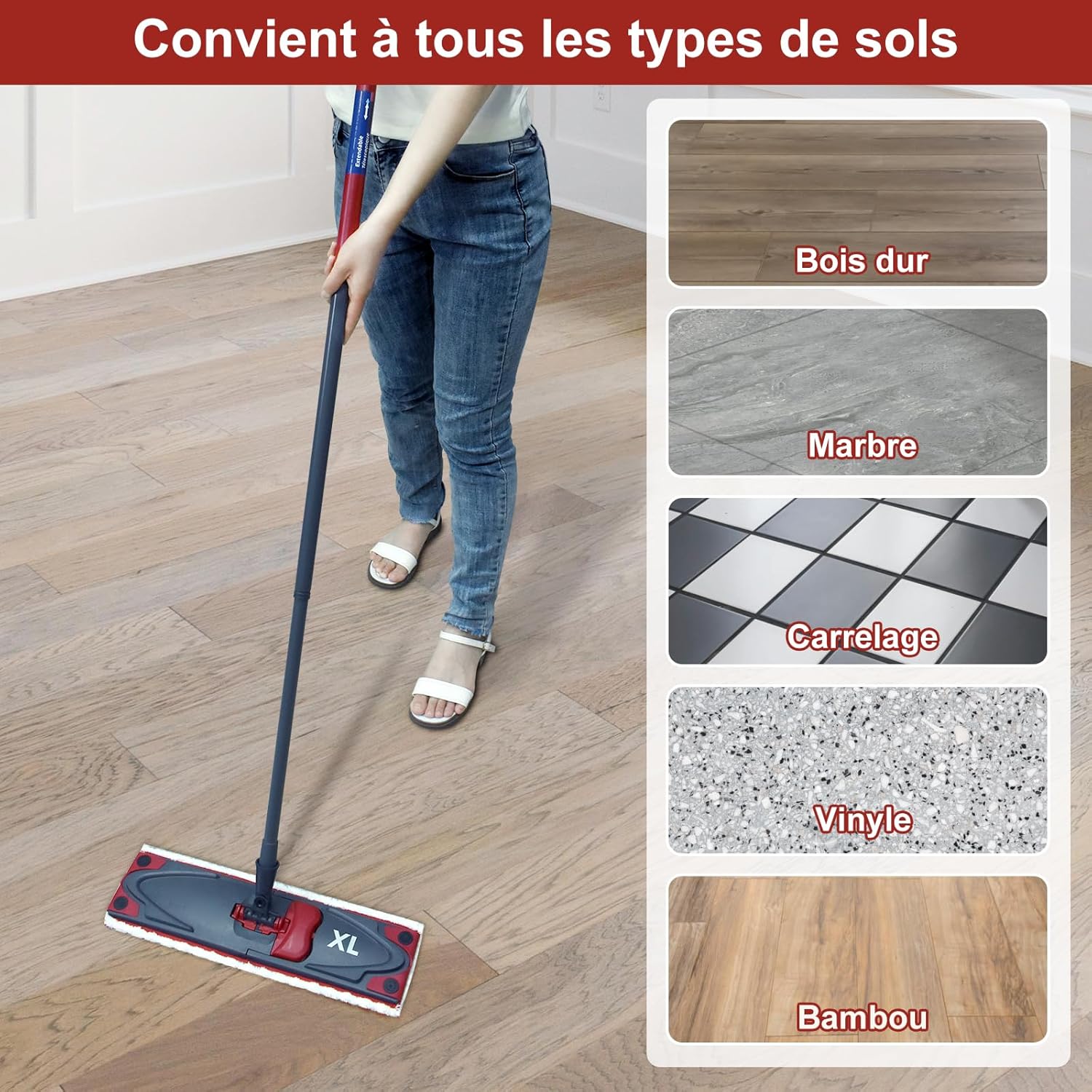 5 Pièces pour Vileda UltraMax XL Balai Serpillière Recharge Kit, Housse de Coussin de vadrouille Ultra Large en Microfibre pour Tous Les sols durs - 5