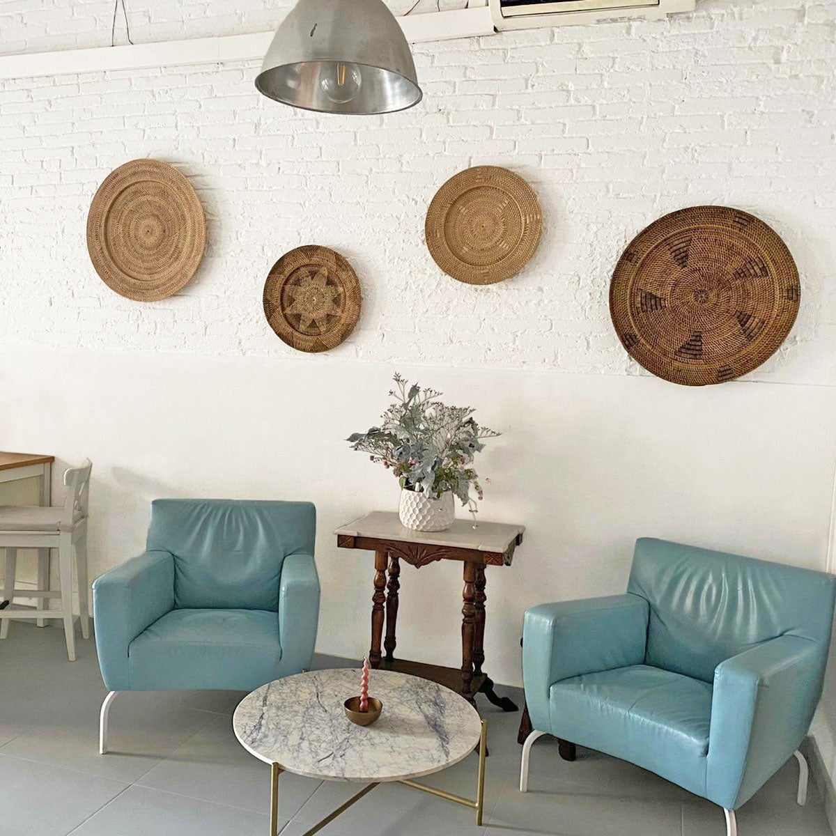 Décoration murale en rotin beige 70 cm - 6