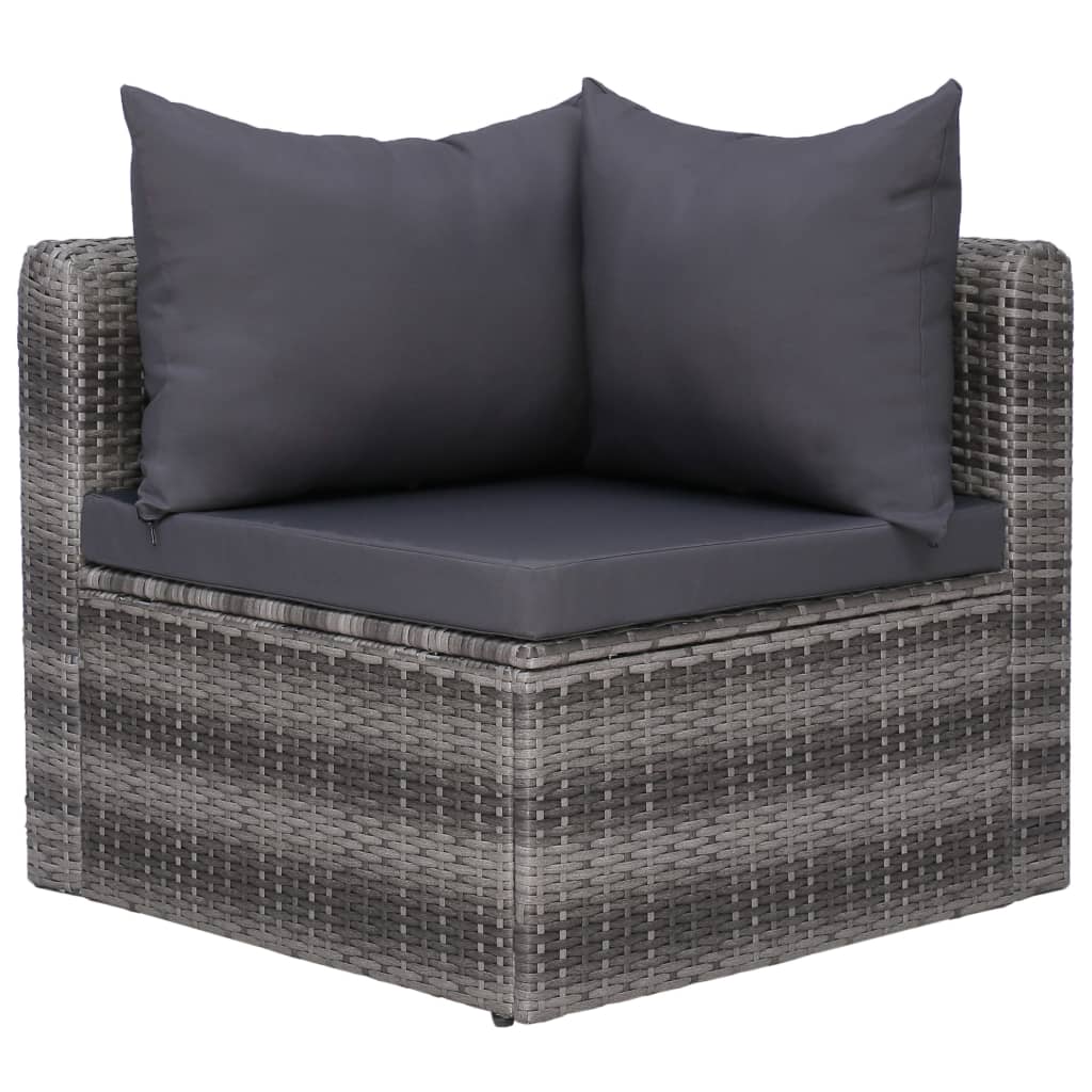 Salon bas de jardin en Rattan synthétique Gris 6 personnes - 4