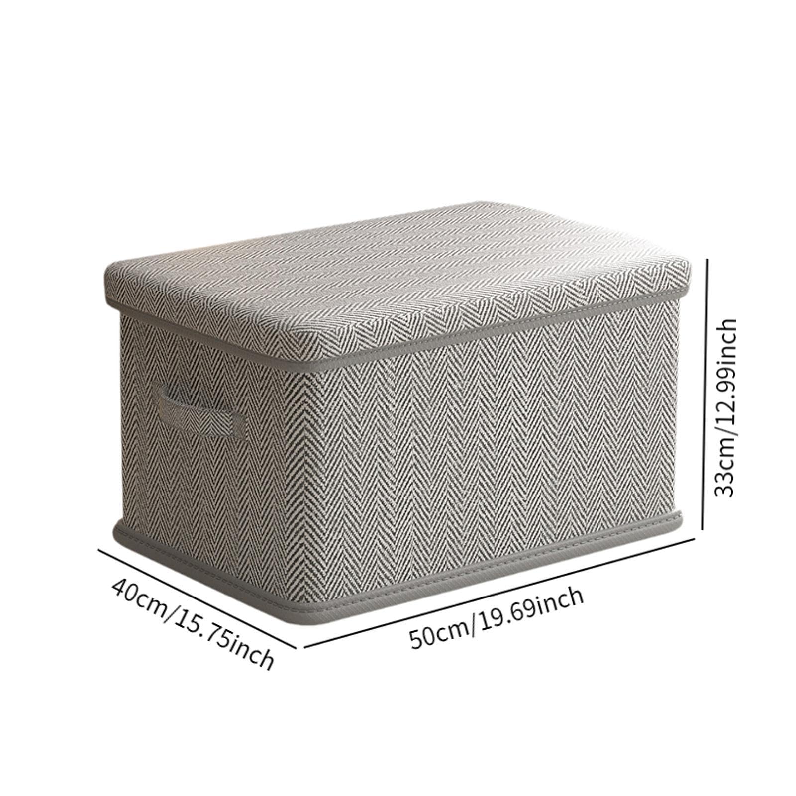Grande boîte de rangement pliable avec couvercle (50 x 40 x 33 cm) – Boîte en tissu lavable et résistante pour l'organisation de la maison - 5