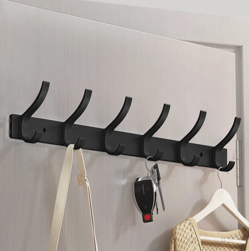 Perchero de pared con 12 ganchos, resistente perchero metΓ‘lico