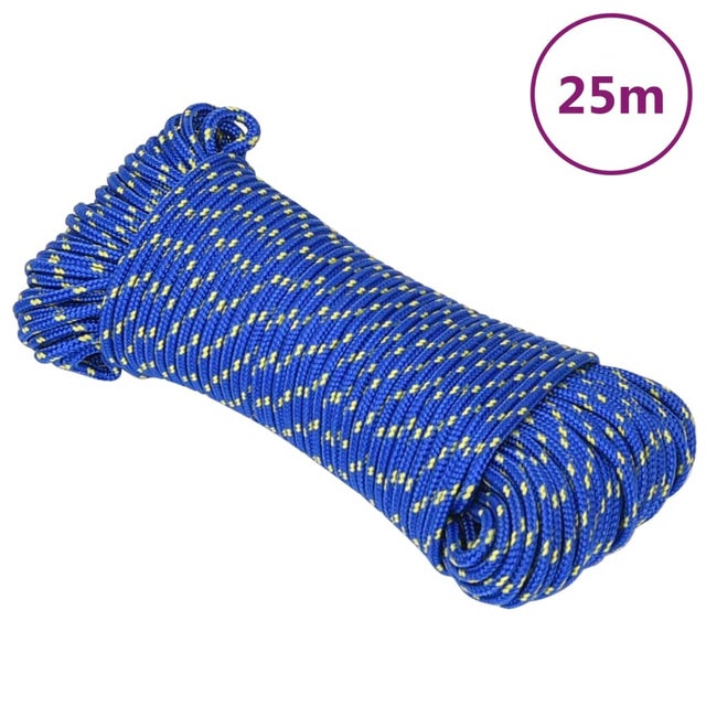 vidaXL Corde de bateau Bleu 4 mm 25 m Polypropylène