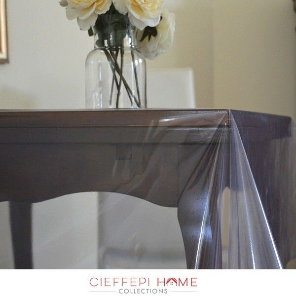 Tovaglia Rotonda Trasparente In PVC Con Elastico, Impermeabile E Antiolio, Diametro 112-140 Cm