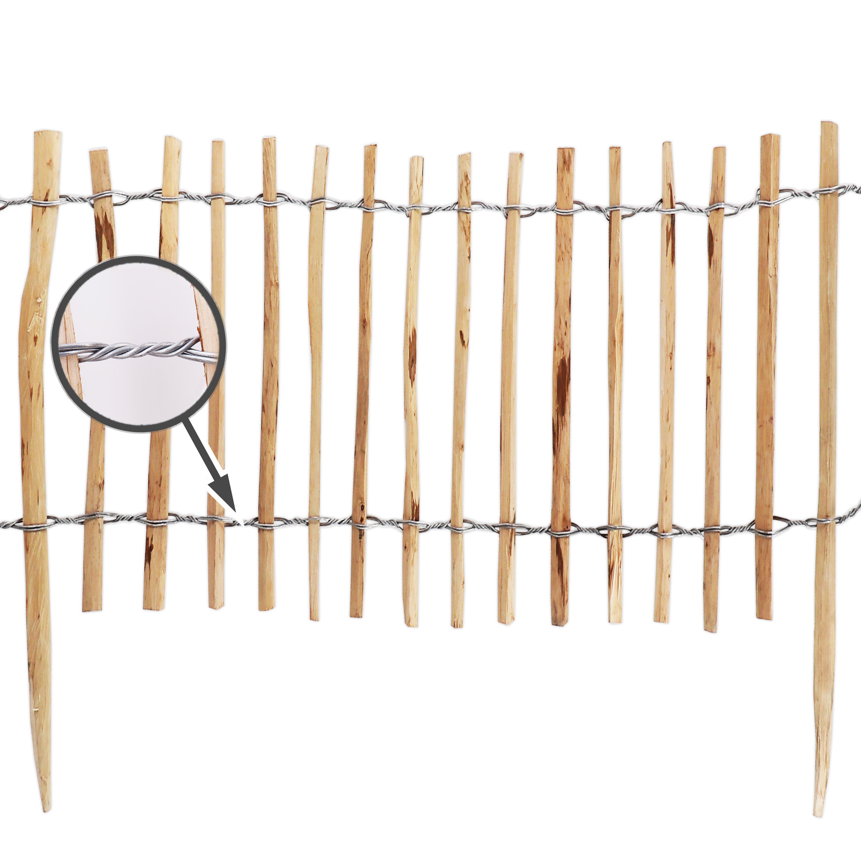 Clôture de 5 m Rollboarder Espacement des lattes de 35 cm Clôture de jardin de 4 à 6 cm en bois de noisetier - 2