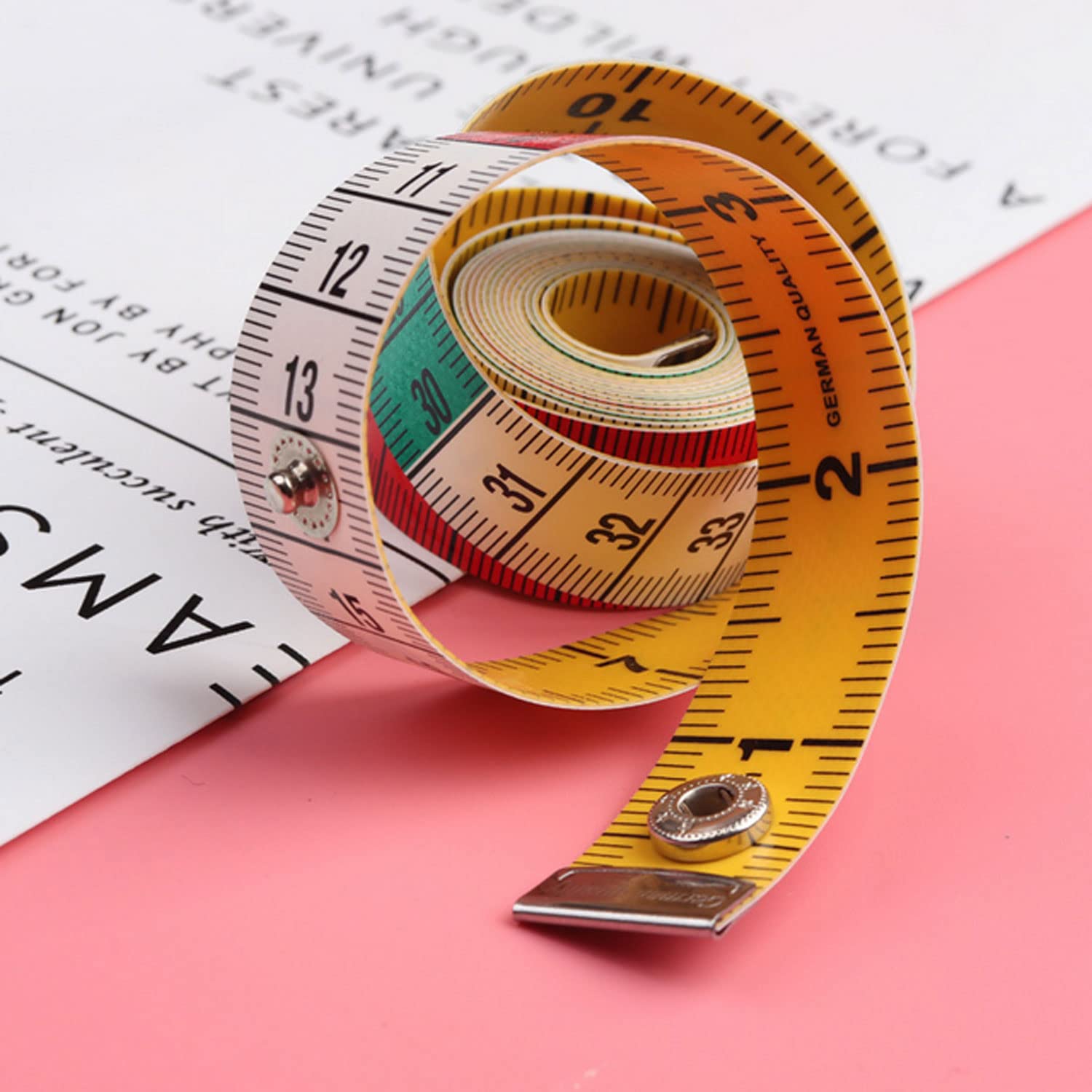 1 metro a nastro da sarta bifacciale, morbido, da 1,5 m, 60 pollici, righello per tessuto da sarto - 5