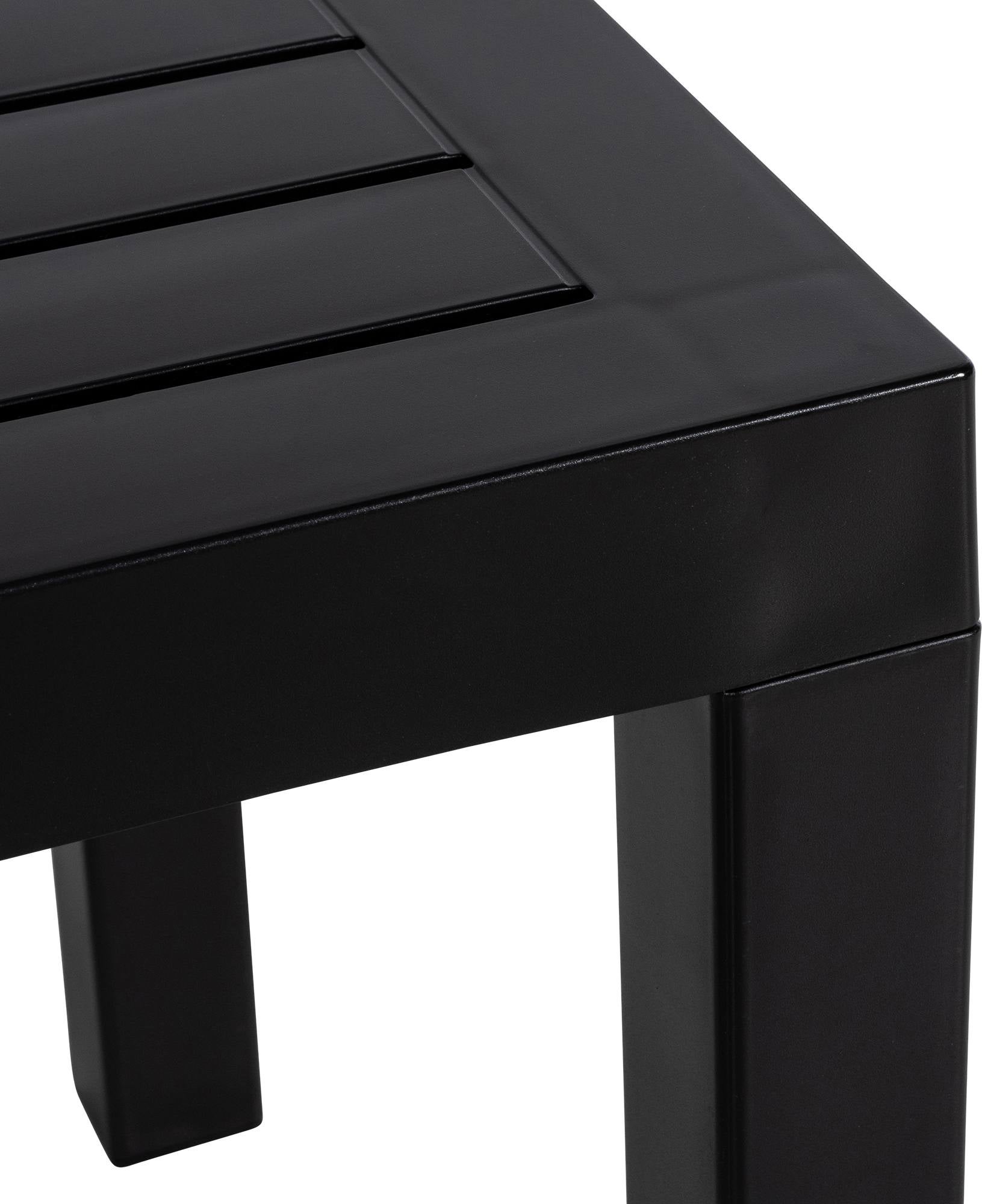Table d'appoint d'extérieur carré en Plastique Noir 4 places - 4