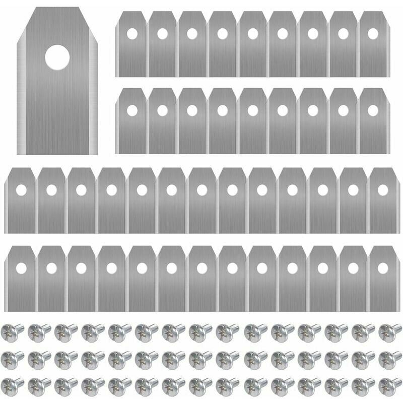 45 x Tytanowe ostrza do noży do wszystkich robotów koszących Husqvarna/Automower/Yardforce/Gardena (3g-0,75 mm) z 45 śrubami, ostrza zamienne p