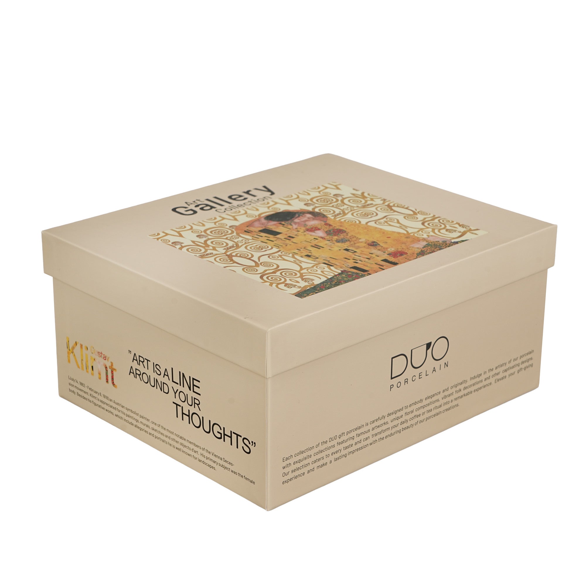 Filiżanki ze spodkami Duo biało - beżowa porcelana kpl. - 7