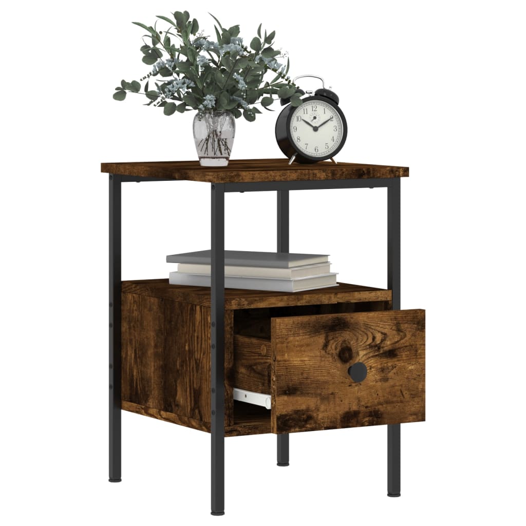 Maison Exclusive - Table de chevet chêne fumé 34x36x50 cm bois d'ingénierie - 4