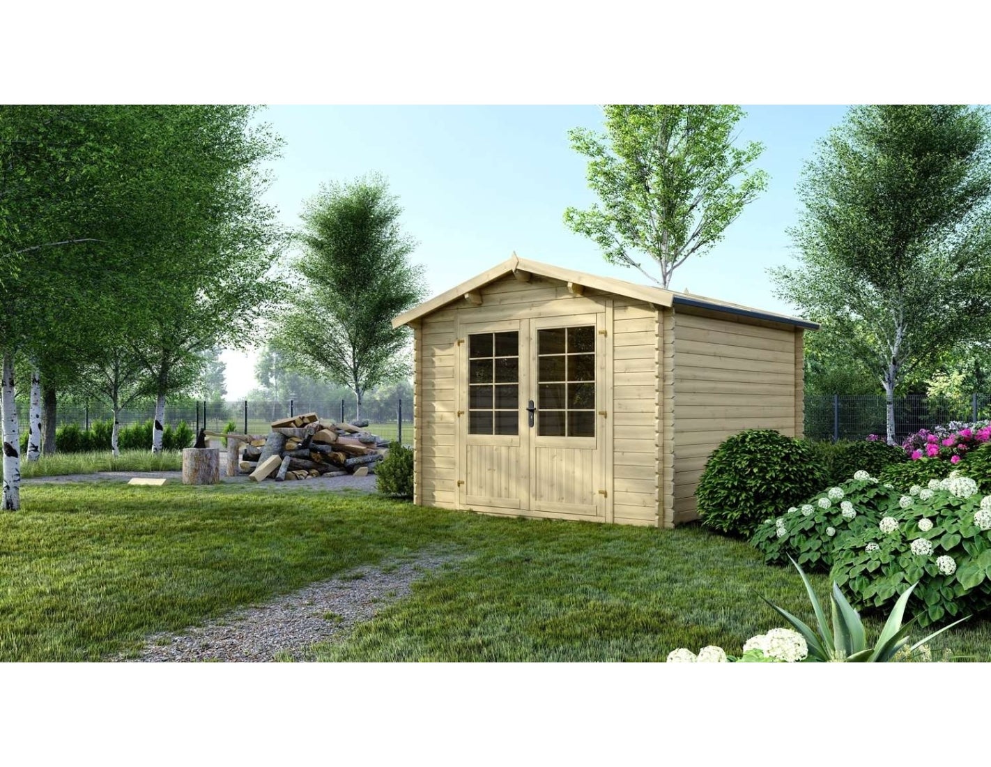 Domek ogrodowy ALTANKA 9 m2 - 3x3 m - 28 mm, drewniany, DOM530, 1 szt.