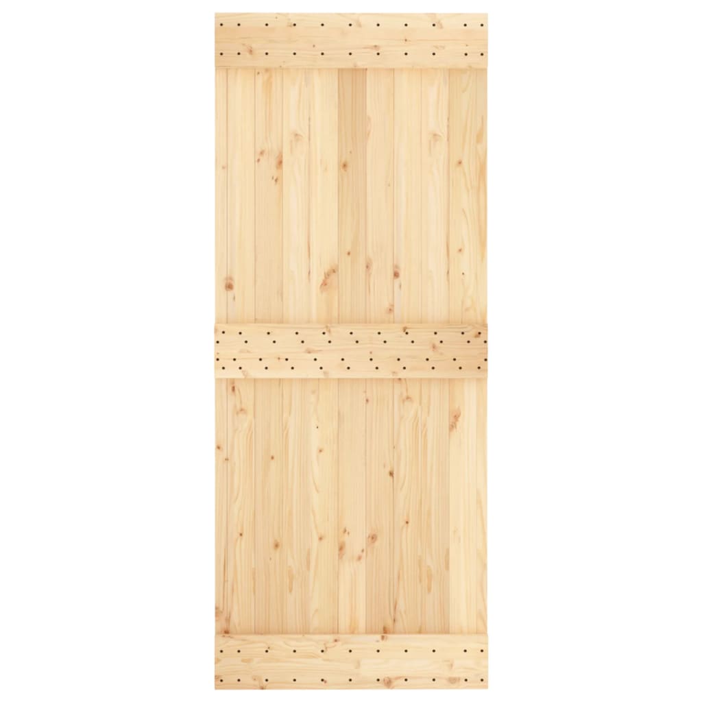 Puerta corredera con herrajes madera maciza de pino 85x210 cm vidaXL - 5