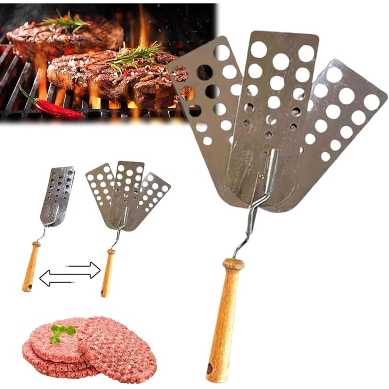 Spatulă pentru carne rezistentă pentru grătar, camping, gătit, mașină de spălat vase, manipulare sigură, grătar în aer liber