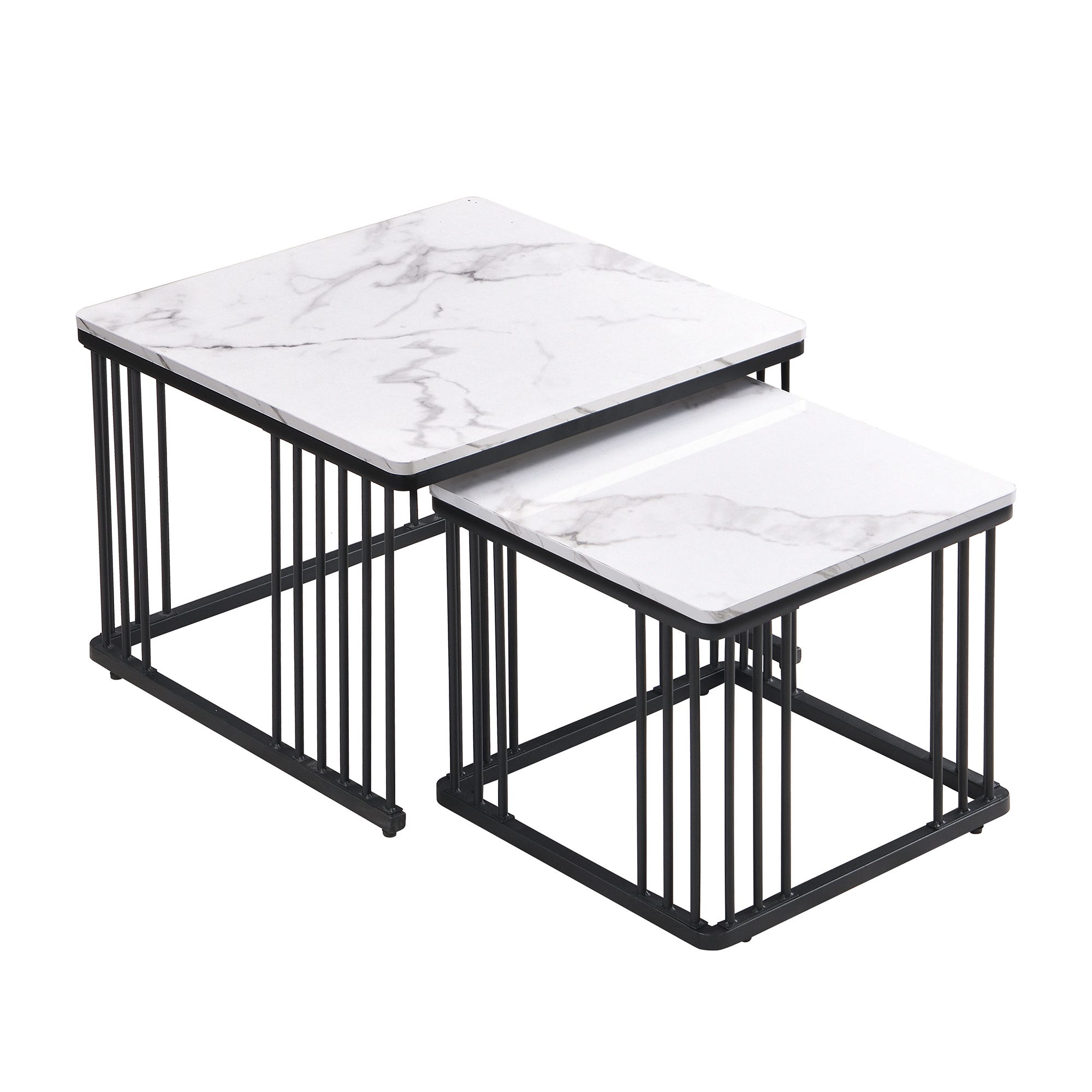 Tables basses 60x60x45cm 45x45x40cm pieds réglables marbre brillant ...