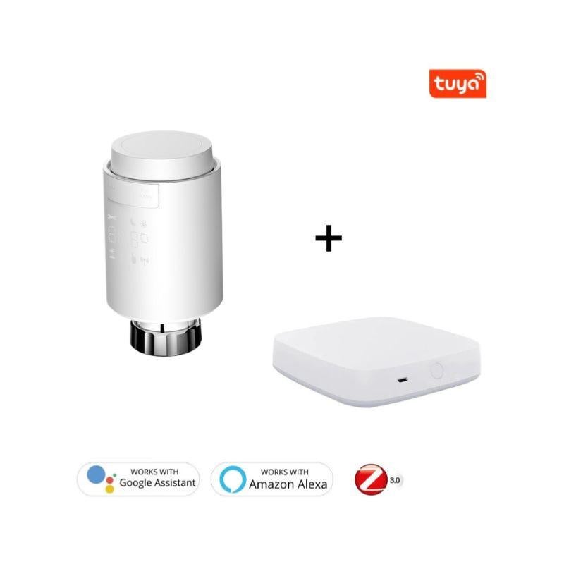 Kit de Têtes Thermostatiques Connectées Universelle + Passerelle ZigBee - Kit 4 têtes + 1 passerelle - SILUMEN - 7