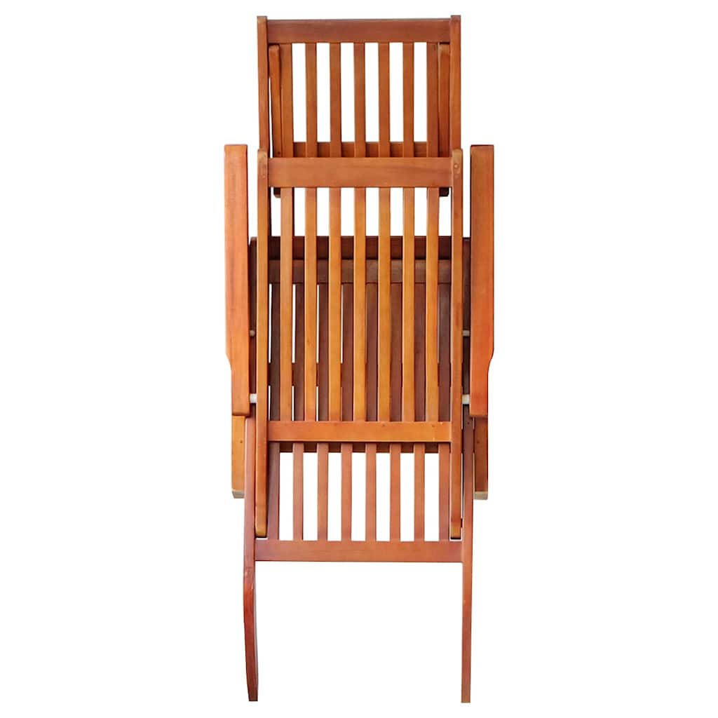 Tumbona de jardín con reposapiés y cojín madera maciza acacia - COMFORTXL - 4