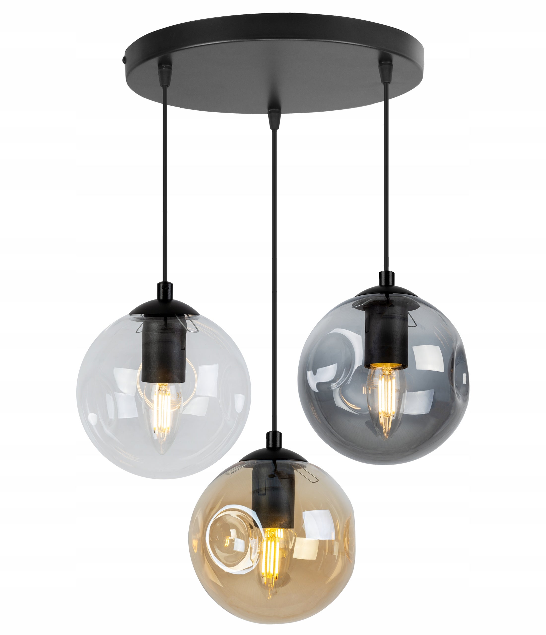 Lampa sufitowa wisząca Monako glam 3xE27 abażur kule różnokolorowe Light Home LH