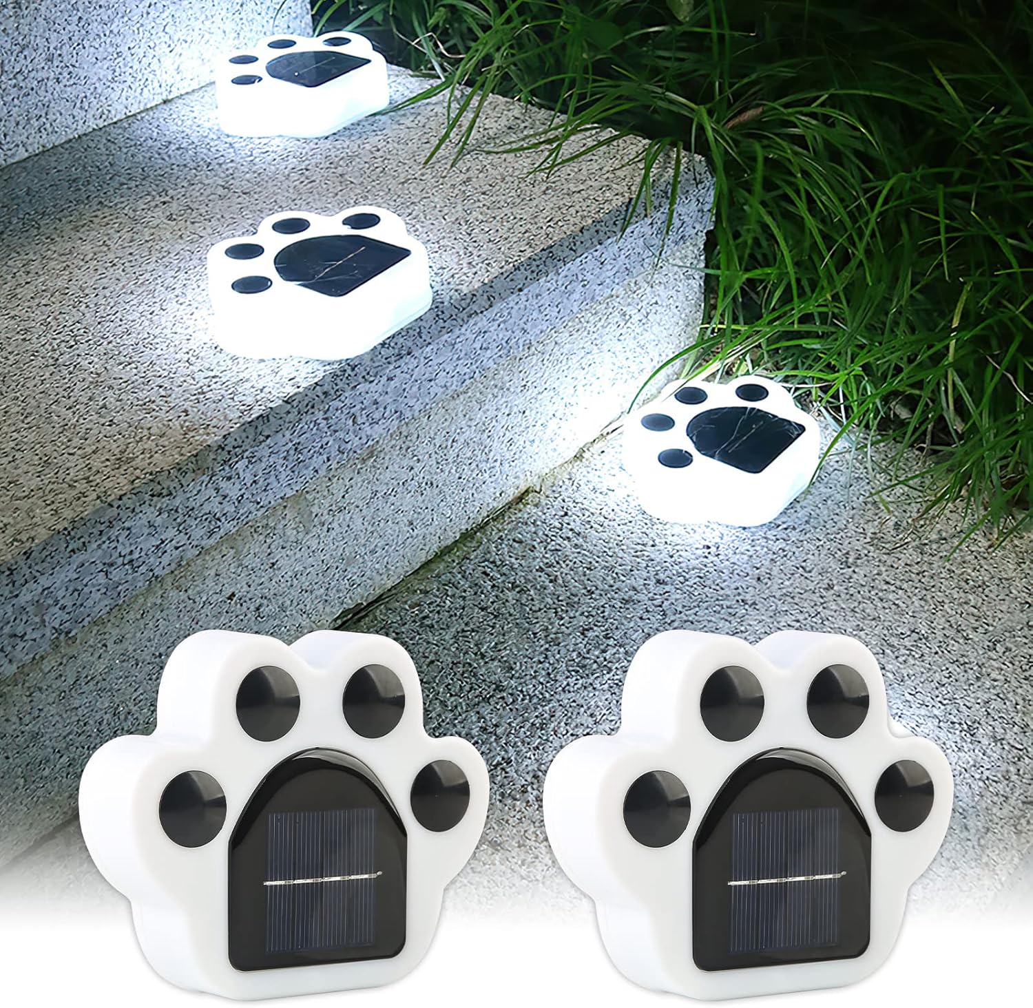 Zewnętrzne lampy solarne do ogrodu, lampy LED do podjazdu, trawnika, podwórka, zestaw 2 szt., oświetlenie krajobrazu, oświetlenie schodów, dekoracje