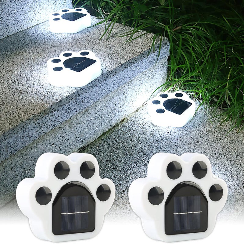 Lampy solarne ogrodowe w kształcie łapy niedźwiedzia (opakowanie 2 szt.), oświetlenie LED do ścieżek zewnętrznych, trawników i tarasów (białe światło