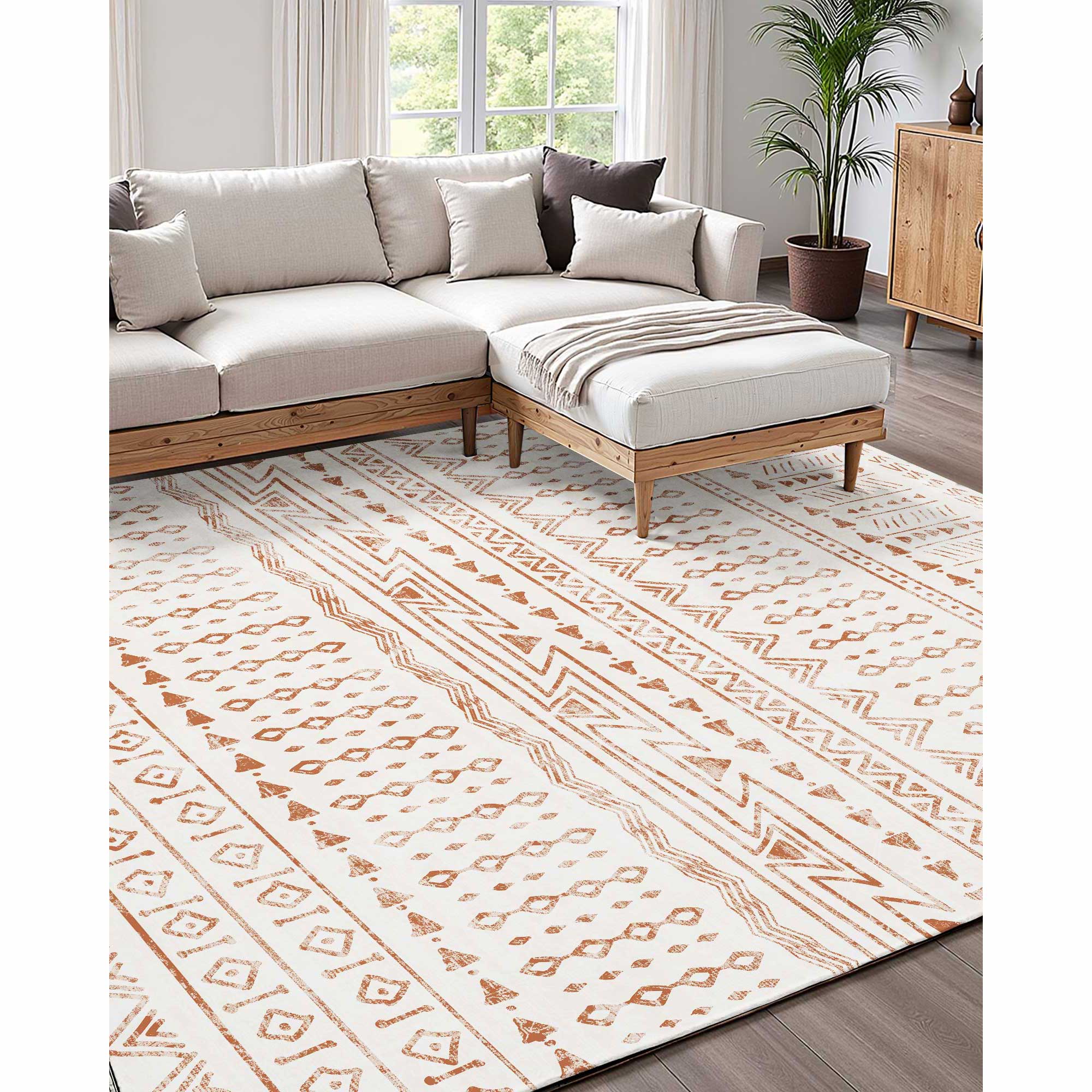 Tapete SucceBuy 1,5x2,4m, lavável antiderrapante, pelo curto denso, resistente a arranhões. Quarto, escritório, entrada. Bege - 2