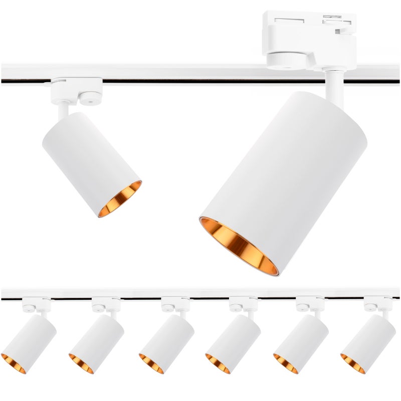 Zestaw Szyna Lumiled Oświetleniowa Szynoprzewód 2m + 6x Reflektor Szynowy GU10 Biało Złoty