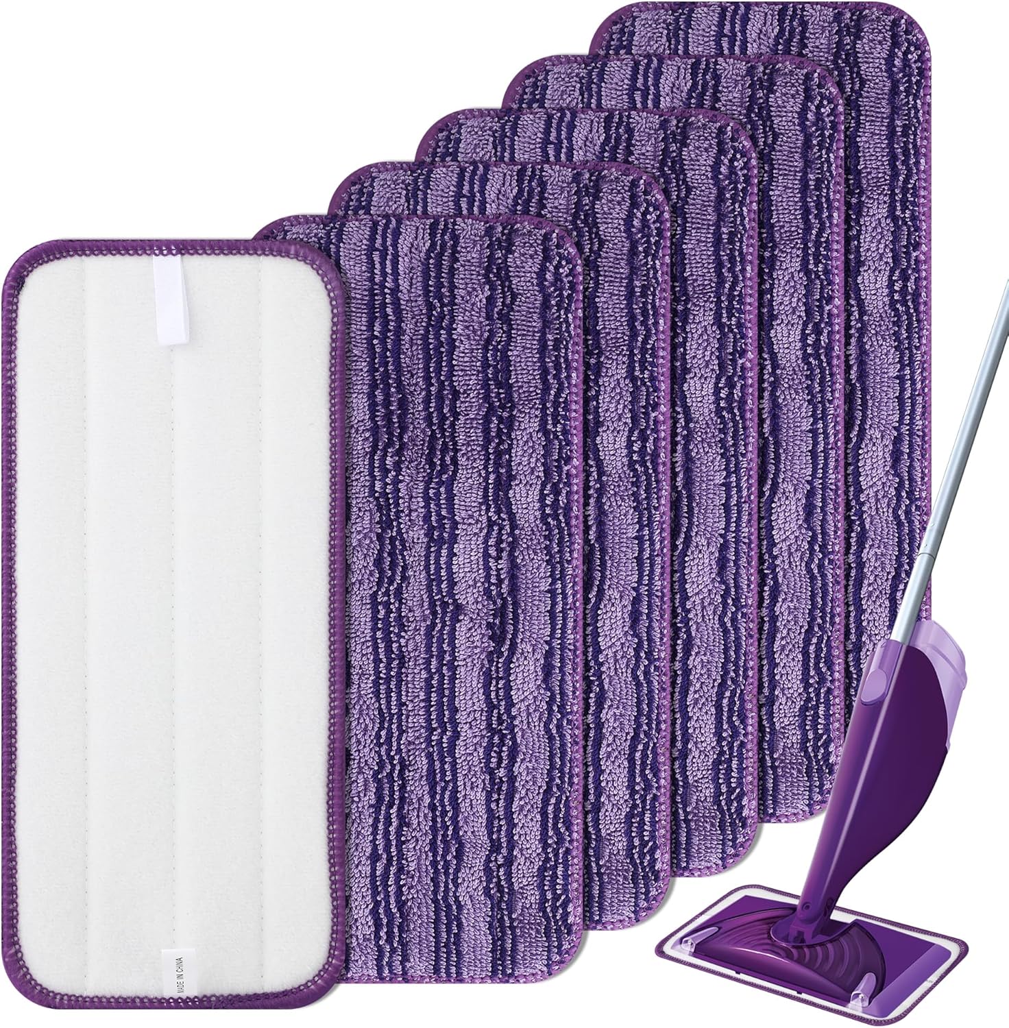 Zestaw 6 nakładek na mop z mikrofibry, kompatybilnych z Swiffer Wet Jet, nakładki na mop z mikrofibry, ściereczki czyszczące do Swiffer Wet Jet, wym
