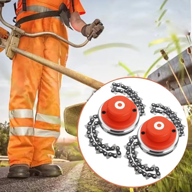 Lot de 2 têtes de coupe pour tondeuse à gazon, accessoires universels résistants à l'usure, têtes de coupe à chaîne, type fileté