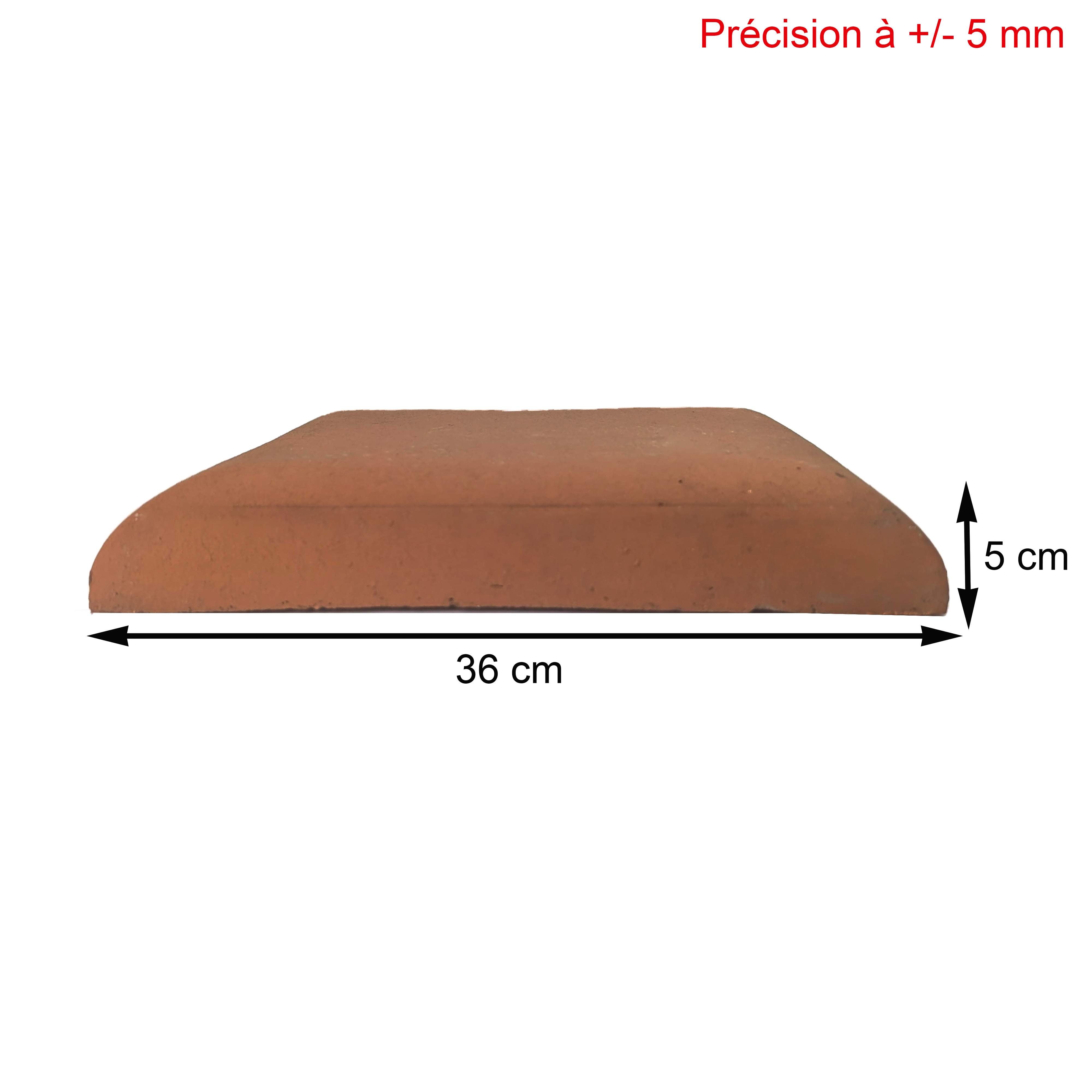 Chapeau Pilier 36x36 Plat Bord Arrondis - Rouge - 5