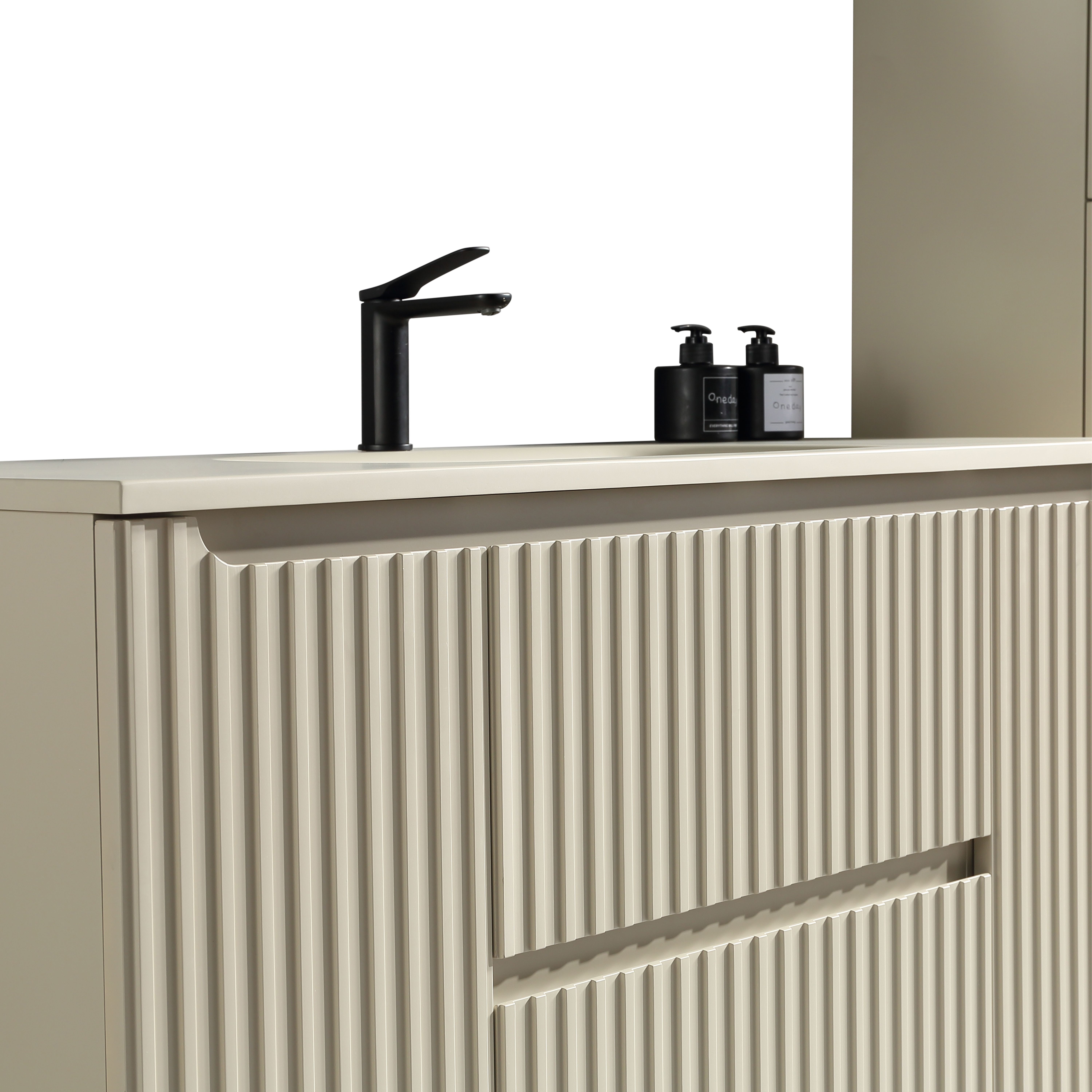 Meuble de salle de bain avec vasque 120 cm amande Aquavenus - 4