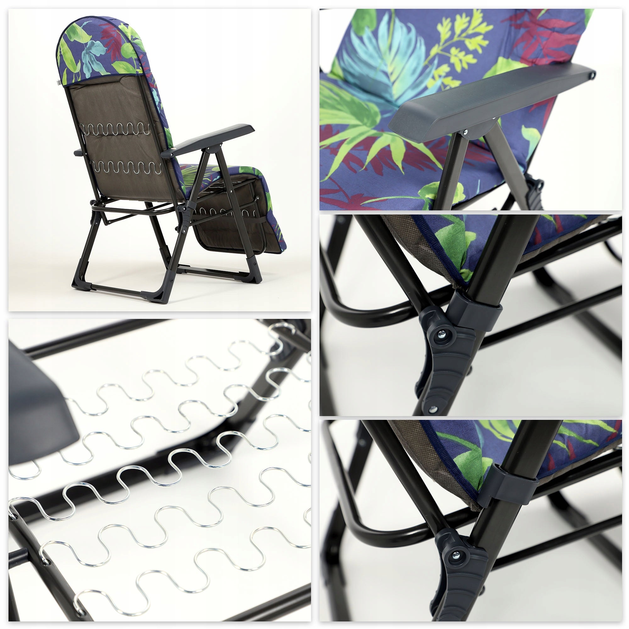 LEŻAK FOTEL OGRODOWY SKŁADANY PLAŻOWY LEŻANKA PODUSZKA PODNÓŻEK WYGODNY - 4
