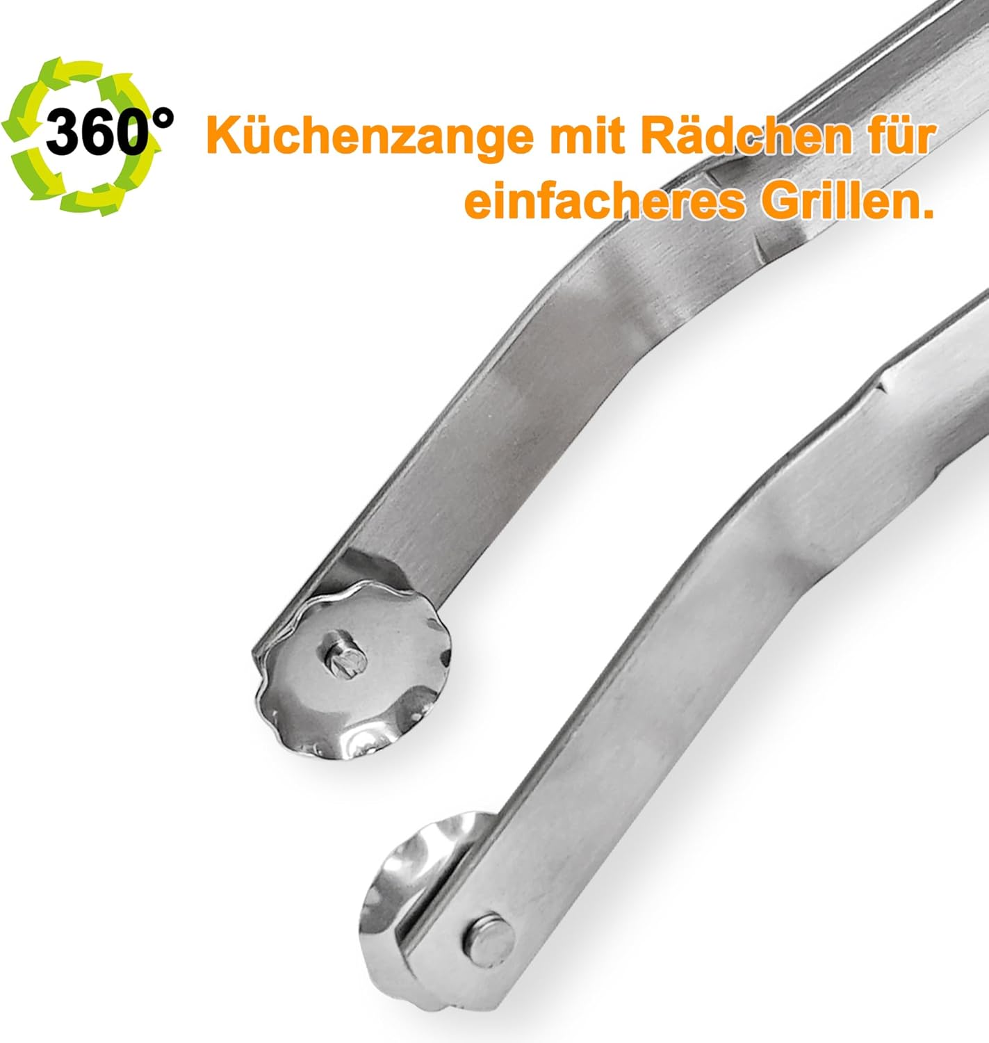 Grillup Pinza Per Barbecue In Acciaio Inox 40 Cm – Con Ruote Per Girare Facilmente Le Pietanze, Made In France