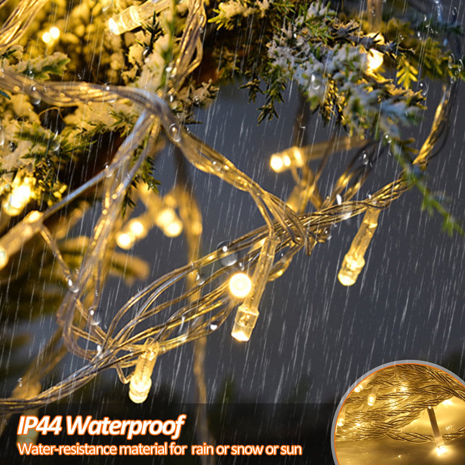 20M 200 LED Guirlande Lumineuse Extérieur Intérieur Carnaval Mariage Éclairage - IP44 Décoration de Noël pour Jardin anniversaire blanc chaud - 8