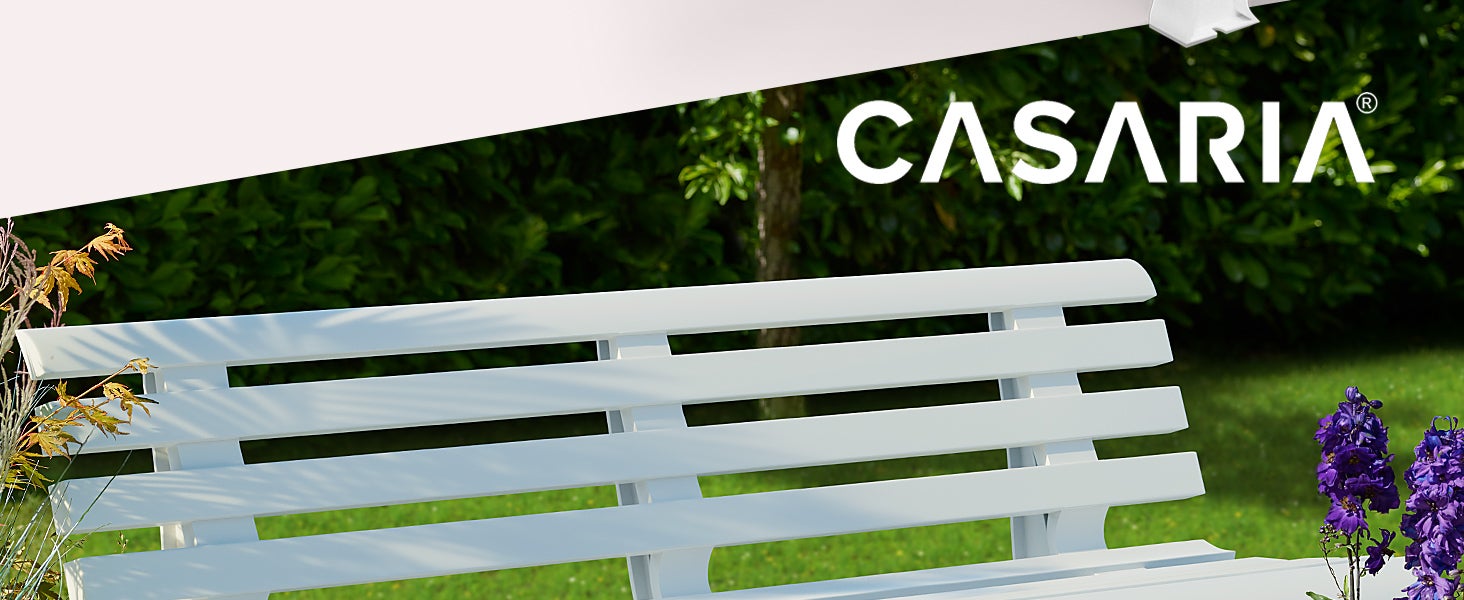 Casaria Banc de Jardin Orchidea blanc 3 places banc d'extérieur en plastique banquette 145x49x74 cm Jardin terrasse parc - 5