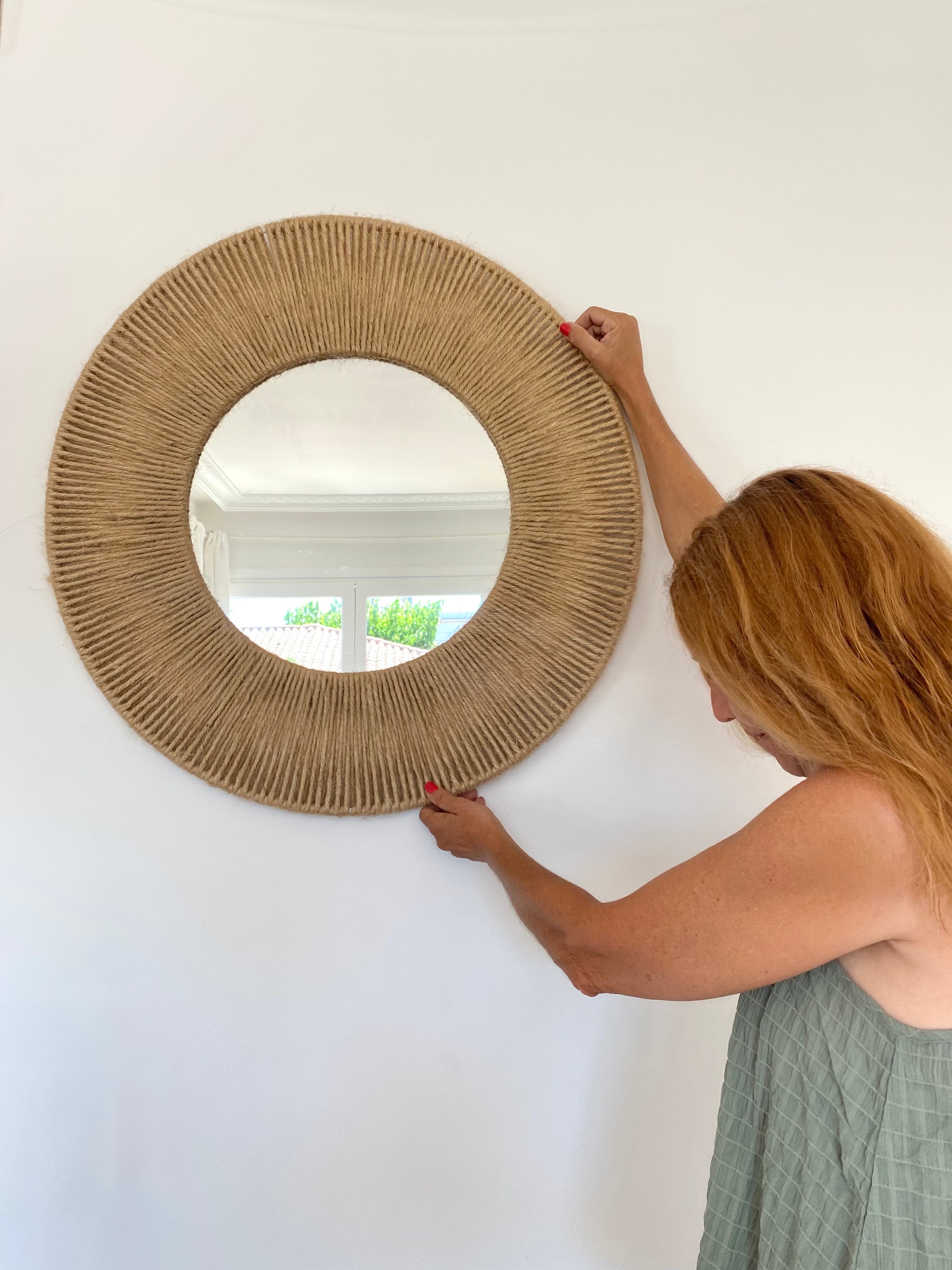 Lustro dekoracyjne z sznurkiem jutowym - MIRROR DONUT całkowity 70 cm - 5