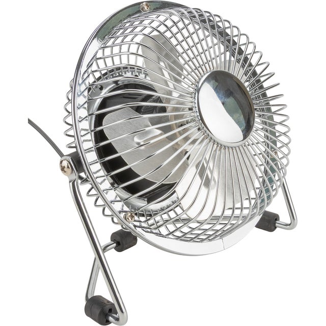 Mini ventilateur de bureau USB Ø13cm - argent - Voltman