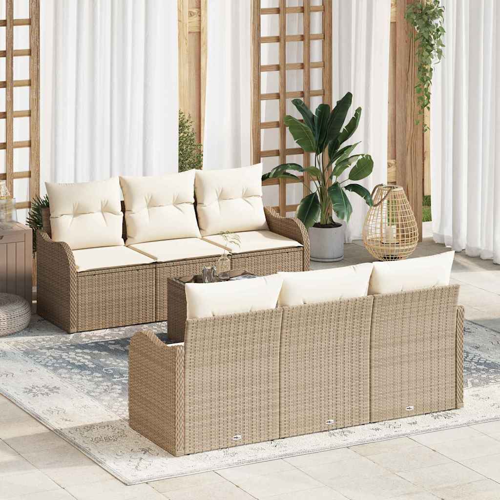 Zestaw Sof na Ogród Beżowy 55 x 55 x 37 cm polirattan vidaXL