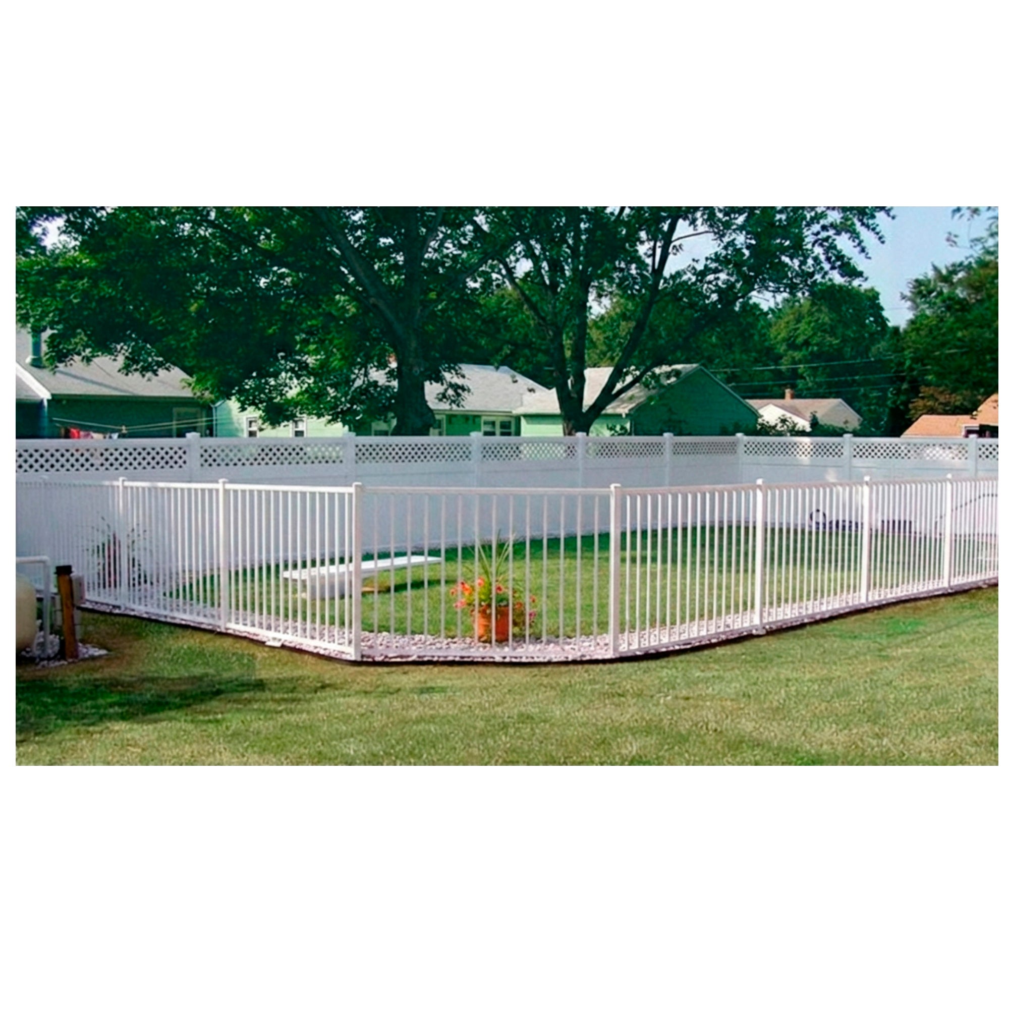 Clôture de jardin BLANC – 200 cm de largeur x 110 cm de hauteur - 3