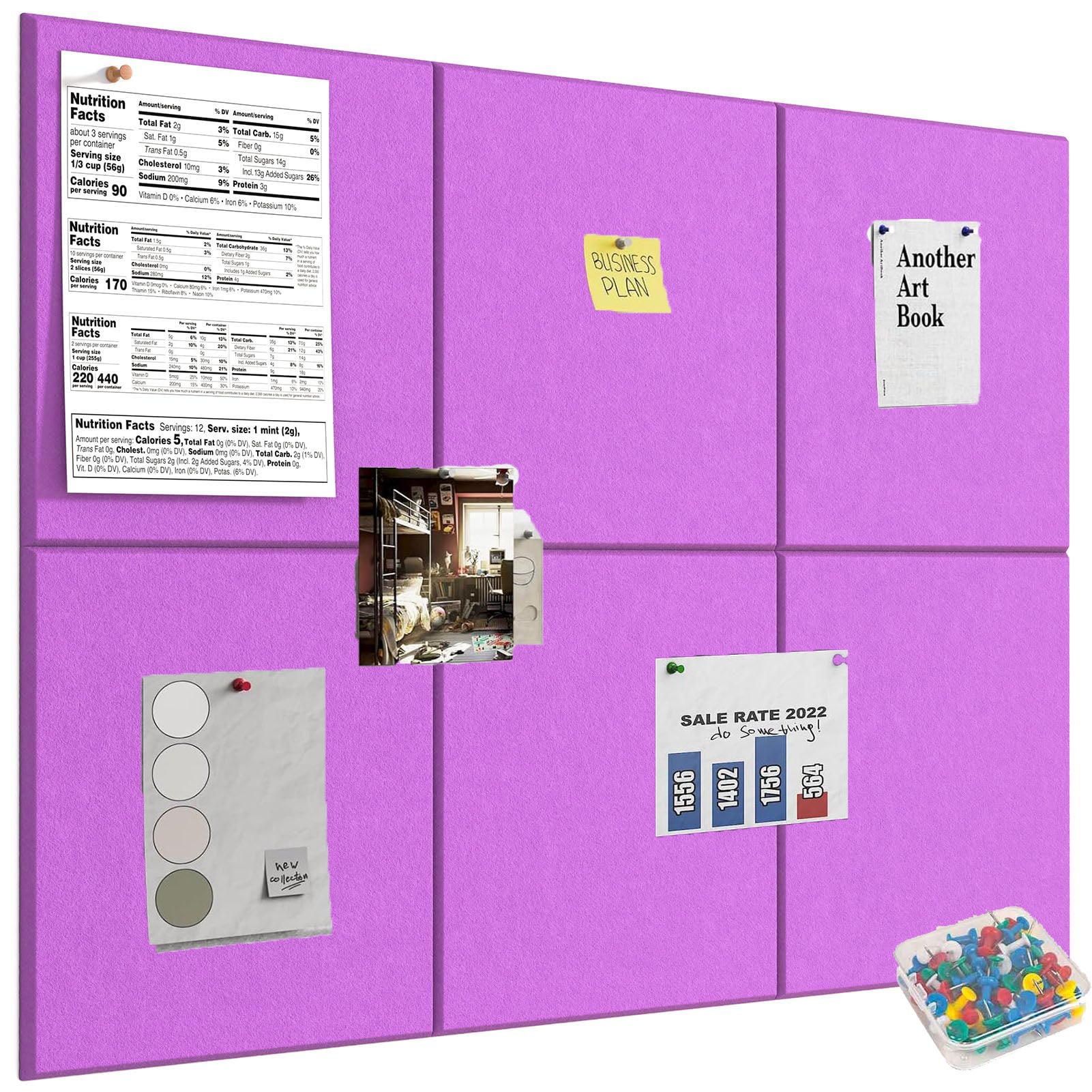 Lavagna Ufficio Bacheca Grande In Feltro, Lavagne In Sughero 30 X 30 Cm 12 Mm B - Foto 9