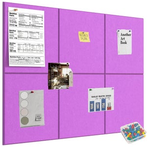 Bacheca in feltro, autoadesiva, 6 pezzi, in feltro, bianco, quadrato, 11,81 x 11,81 cm, bacheca, decorazione da parete con penna da disegno, bacheca, decorazione da parete per camera da letto, ufficio