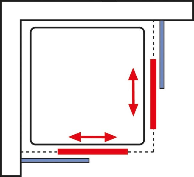 Schulte paroi de douche accès d'angle droit, 75-90x75-90x180 cm, portes de douche coulissantes, verre 4 mm, transparent, noir, Sunny - 7