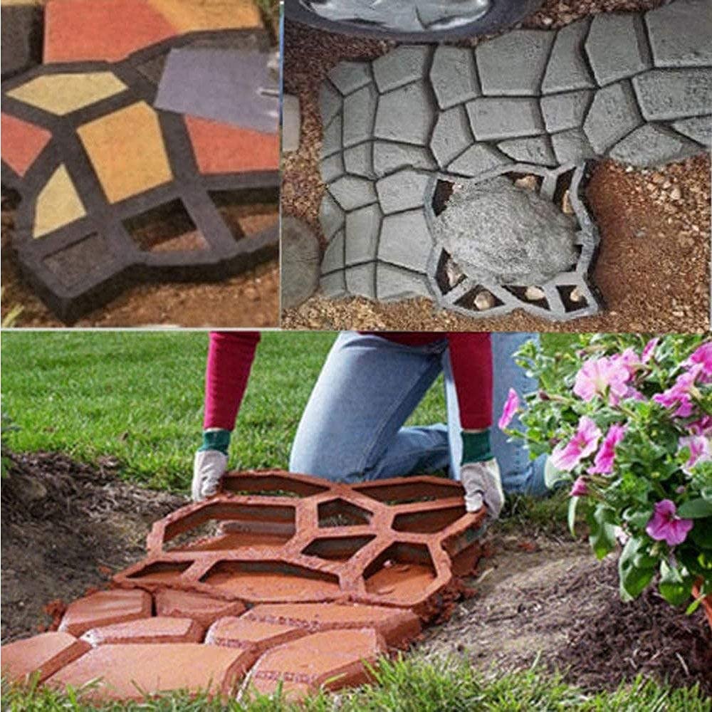 Moule à béton, moule de chaussée de promenade de jardin, moules de route en pierre de brique de ciment de pavage manuel de bricolage - 4