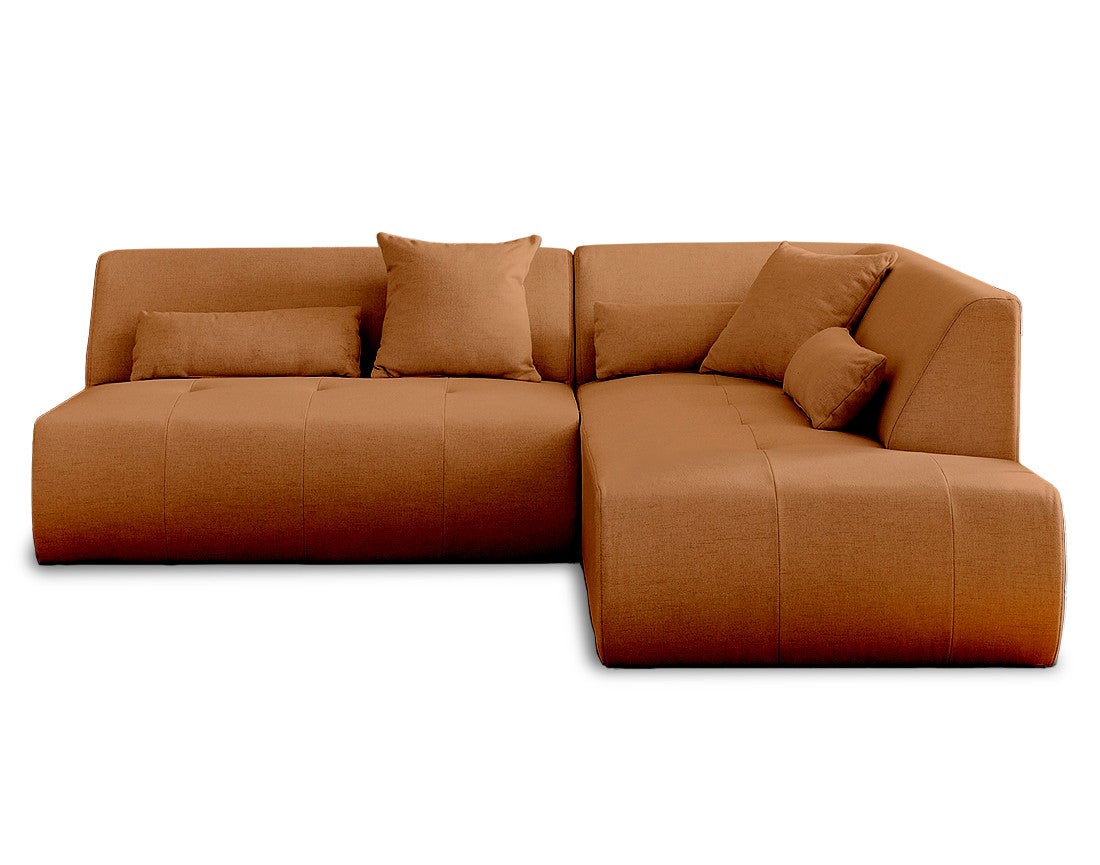 Canapé modulable 5 places en tissu rouille - ONYX - Best Mobilier - 7