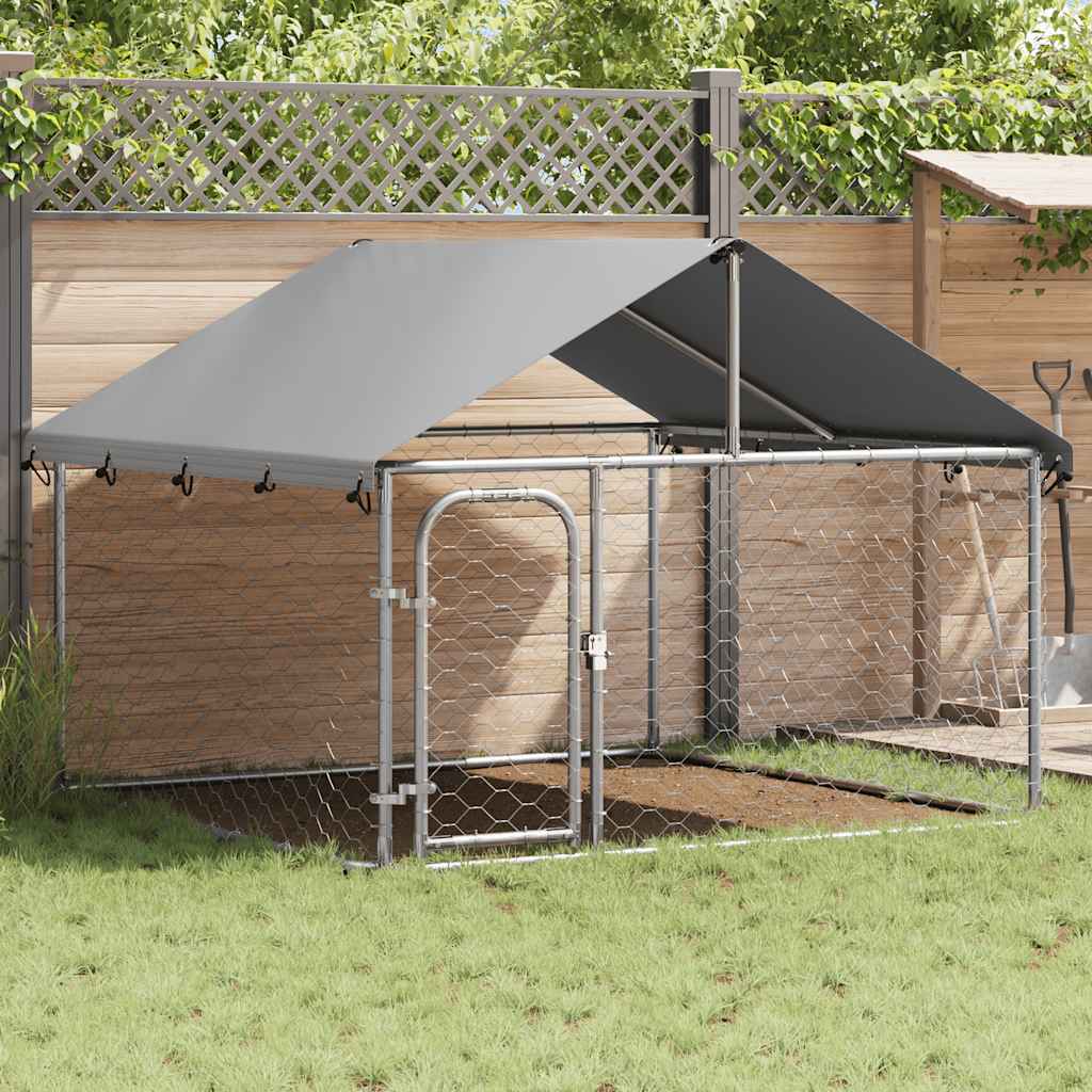 Canil de exterior com telhado 200x200x150 cm vidaXL - 3