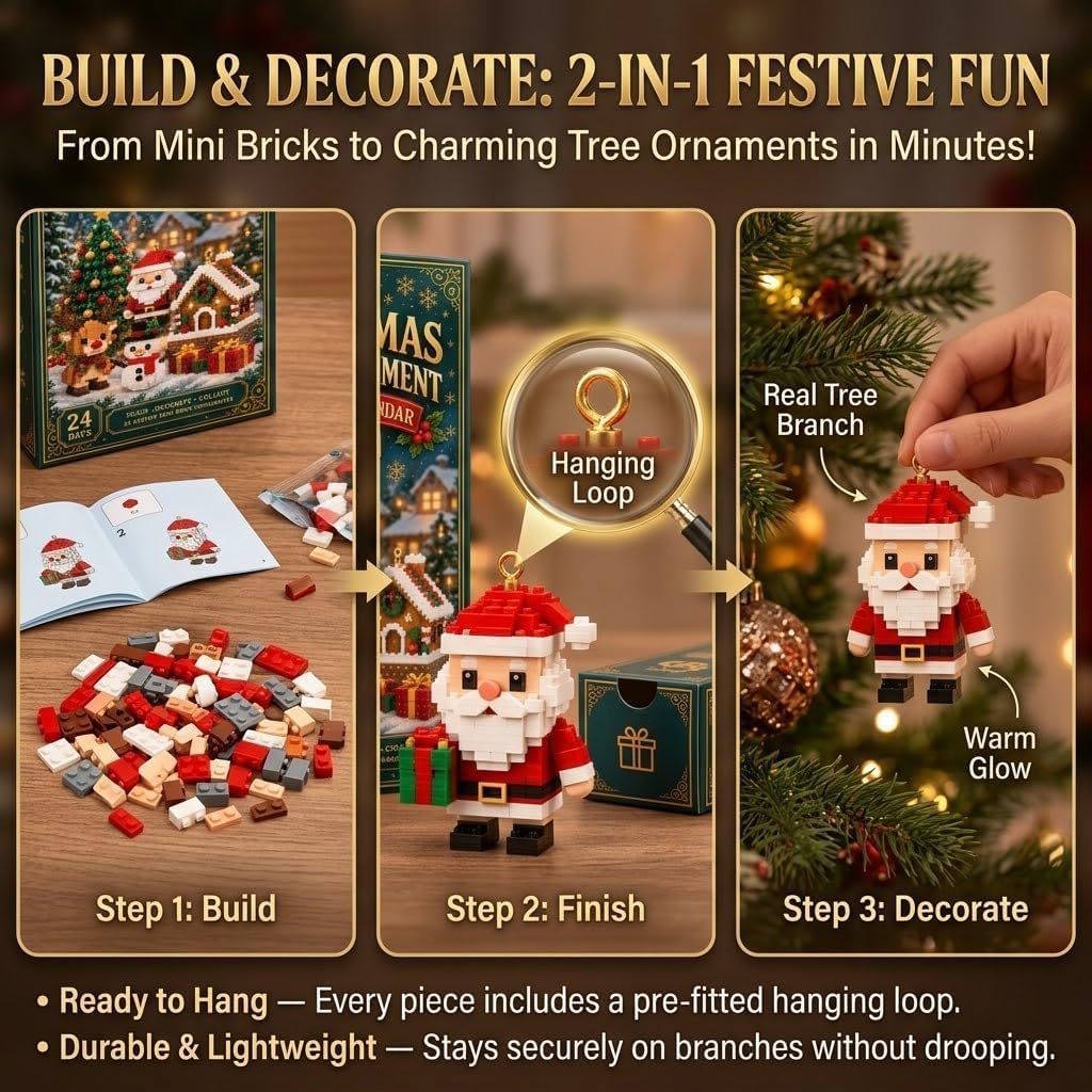 Calendrier de l’Avent en briques de Noël mini 3D Advent Calendar ...