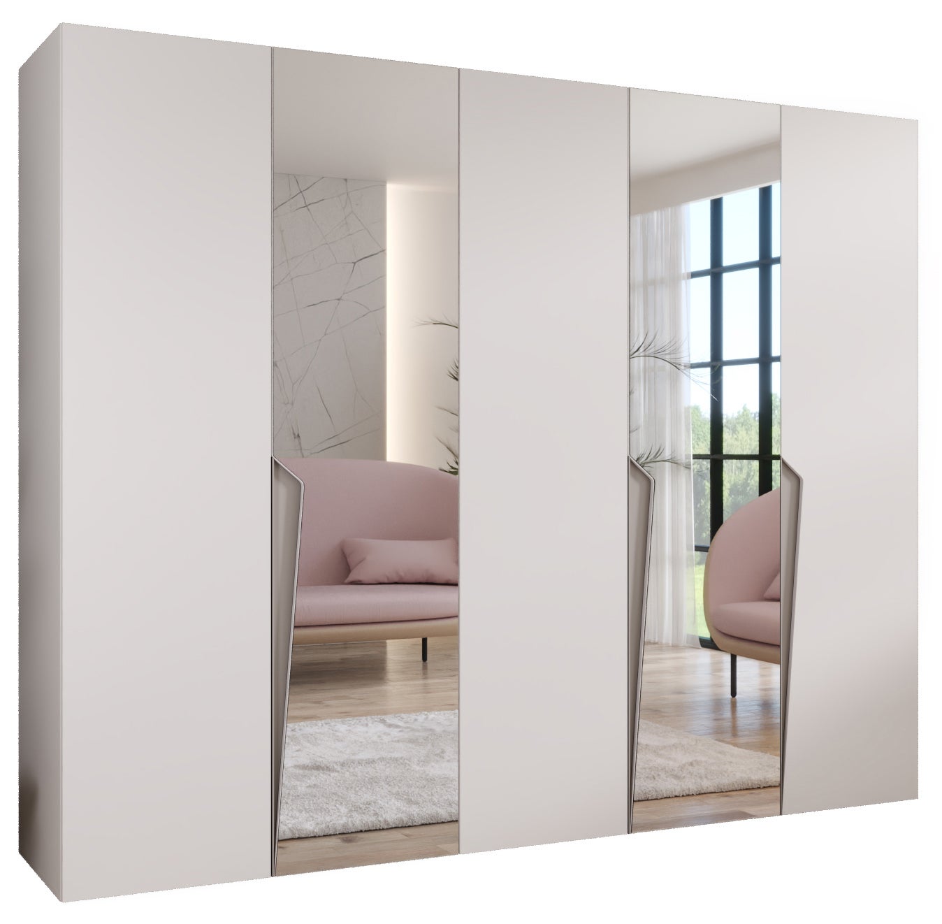 Szafa uchylna otwierana Piano 2 250 x 52 x 202 cm biały + u. kaszmir