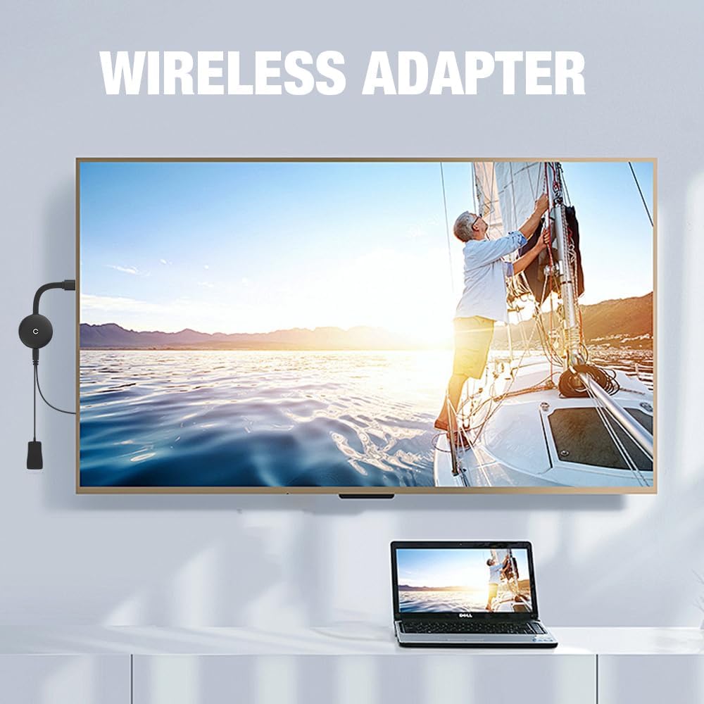 Dongle HDMI sans Fil, 2,4/5 GHz Adaptateur HDMI sans Fil, Miracast Dongle 4K, Récepteur d'Affichage WiFi pour TV Stick/Android/iOS/Windows/Projecteu - 5