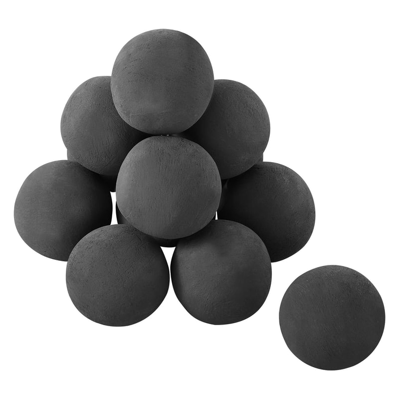 12 szt. Ceramiczne otoczaki dekoracyjne do kominka 10,2 cm, czarne VEVOR