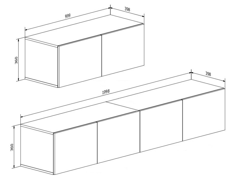 Meuble TV suspendu COLGANTE Kaszmir 200 cm - 8