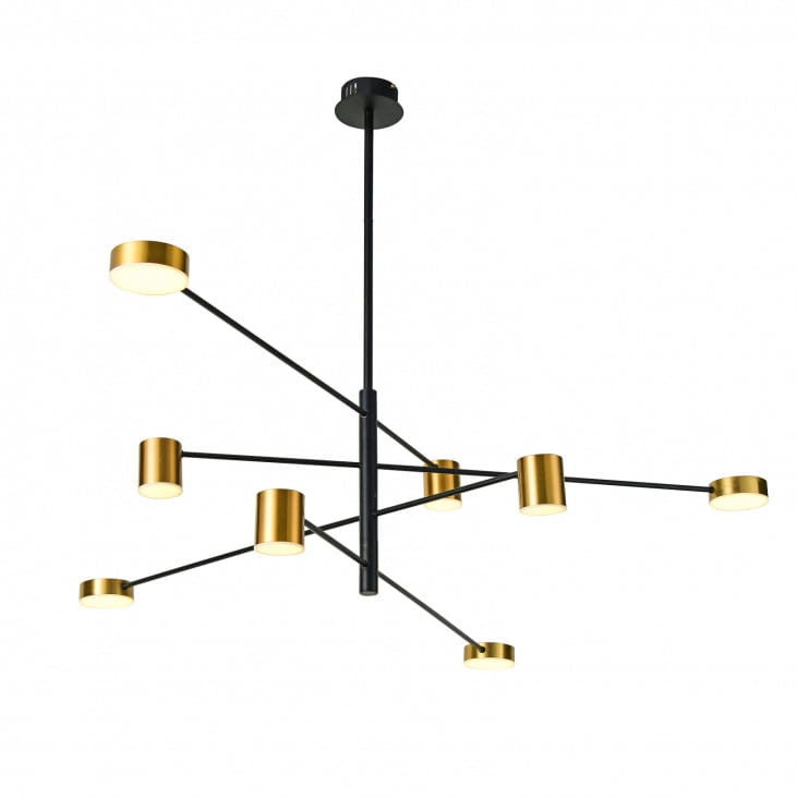 Żyrandol REMDAL LED 36W Ciepła biel 2700lm czarna-złoto wym:90,5x138,8x138,8cm Italux